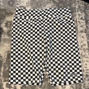 Vans Black and White Checkered Bike Shorts